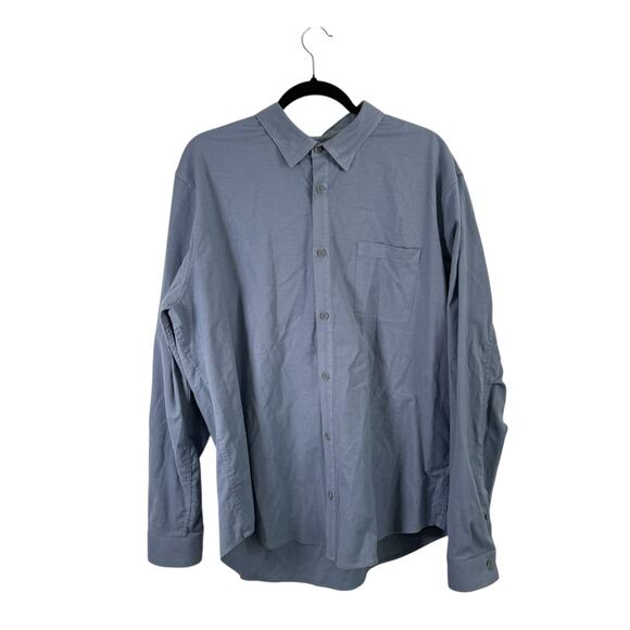 Lululemon Commission Blue Long Sleeve Button Down Dress Shirt Office Mens XL - Picture 1 of 4